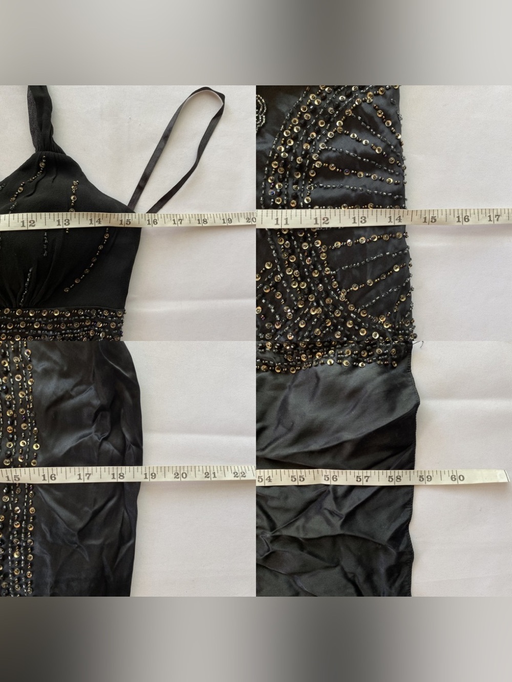 RARE Y2K Sue Wong Nocturne Black Old Hollywood Whimsigoth Silk Beaded Gown 6 - Picture 16 of 16